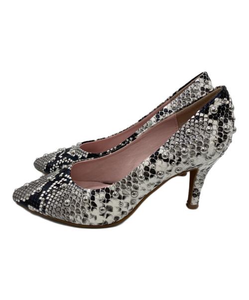 Hysteric Glamour（ヒステリックグラマー）Hysteric Glamour (ヒステリックグラマー) パイソン型押しスタッズパンプス グレー サイズ:23cmの古着・服飾アイテム