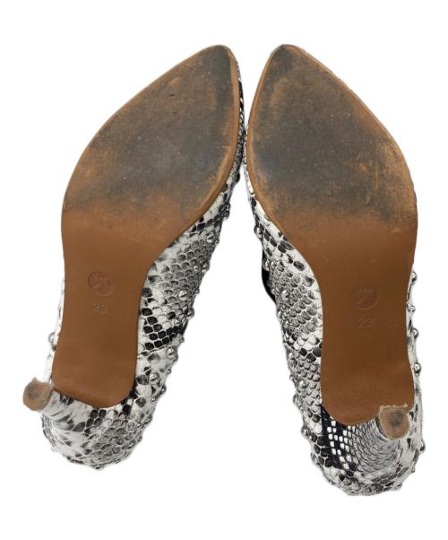 Hysteric Glamour（ヒステリックグラマー）Hysteric Glamour (ヒステリックグラマー) パイソン型押しスタッズパンプス グレー サイズ:23cmの古着・服飾アイテム