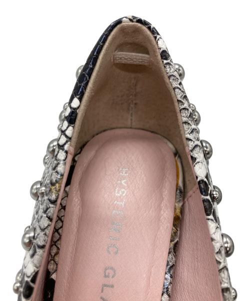 Hysteric Glamour（ヒステリックグラマー）Hysteric Glamour (ヒステリックグラマー) パイソン型押しスタッズパンプス グレー サイズ:23cmの古着・服飾アイテム