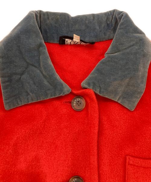 FOXEY BOUTIQUE（フォクシー ブティック）FOXEY BOUTIQUE (フォクシー ブティック) カシミヤコート スカイブルー×レッド サイズ:SIZE Freeの古着・服飾アイテム