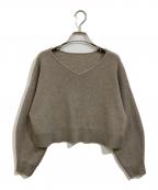 FRAY IDフレイ アイディー）の古着「ウォッシャブルカシミヤシルクボートネックニット／ウォッシャブル」｜ベージュ