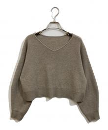 FRAY ID（フレイ アイディー）の古着「ウォッシャブルカシミヤシルクボートネックニット／ウォッシャブル」｜ベージュ