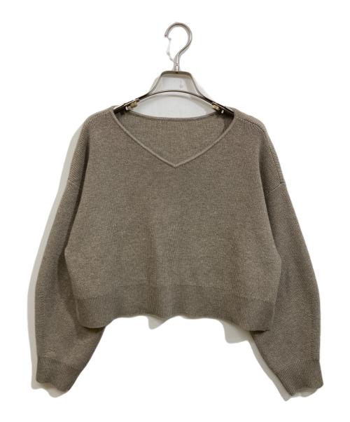 FRAY ID（フレイ アイディー）FRAY ID (フレイ アイディー) ウォッシャブルカシミヤシルクボートネックニット／ウォッシャブル ベージュ サイズ:SIZE Freeの古着・服飾アイテム