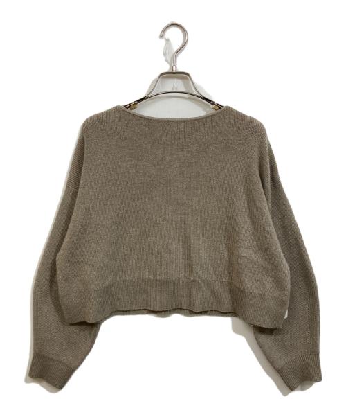 FRAY ID（フレイ アイディー）FRAY ID (フレイ アイディー) ウォッシャブルカシミヤシルクボートネックニット／ウォッシャブル ベージュ サイズ:SIZE Freeの古着・服飾アイテム