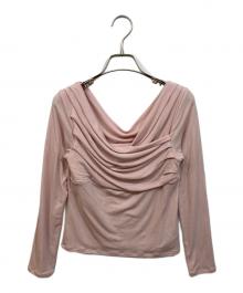 FRAY ID（フレイ アイディー）の古着「ギャザーオフショルカットソー」｜ピンク