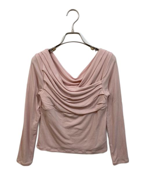FRAY ID（フレイ アイディー）FRAY ID (フレイ アイディー) ギャザーオフショルカットソー ピンク サイズ:	SIZE Freeの古着・服飾アイテム