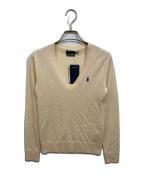 POLO RALPH LAURENポロ・ラルフローレン）の古着「Vネックメリノウールニット」｜アイボリー