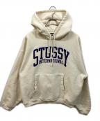 stussyステューシー）の古着「RELAXED HOODIE INTERNATIONAL」｜アイボリー