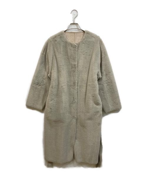 Ameri（アメリ）Ameri (アメリ) 2WAY エコファーロングコート ベージュ サイズ:SIZE Freeの古着・服飾アイテム