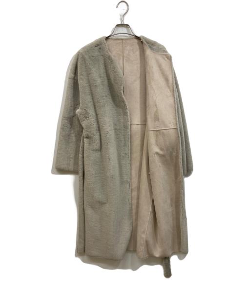 Ameri（アメリ）Ameri (アメリ) 2WAY エコファーロングコート ベージュ サイズ:SIZE Freeの古着・服飾アイテム