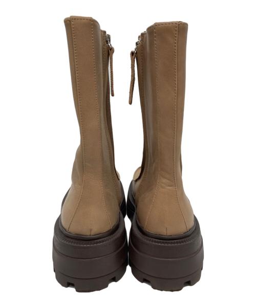 Ameri（アメリ）AMERI (アメリ) SHARK SOLE SQUARE BOOTS ベージュ サイズ:SIZE M（23.5cm～24cm）の古着・服飾アイテム