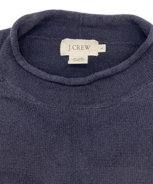 J.CREW（ジェイクルー）J.CREW (ジェイクルー) 古着リネンロールニット ネイビー サイズ:	SIZE Lの古着・服飾アイテム