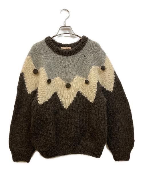 ISSEY SPORT（イッセイスポーツ）ISSEY SPORT (イッセイスポーツ) 総柄ニット グレー サイズ:	SIZE 9の古着・服飾アイテム