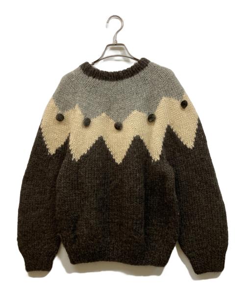 ISSEY SPORT（イッセイスポーツ）ISSEY SPORT (イッセイスポーツ) 総柄ニット グレー サイズ:	SIZE 9の古着・服飾アイテム