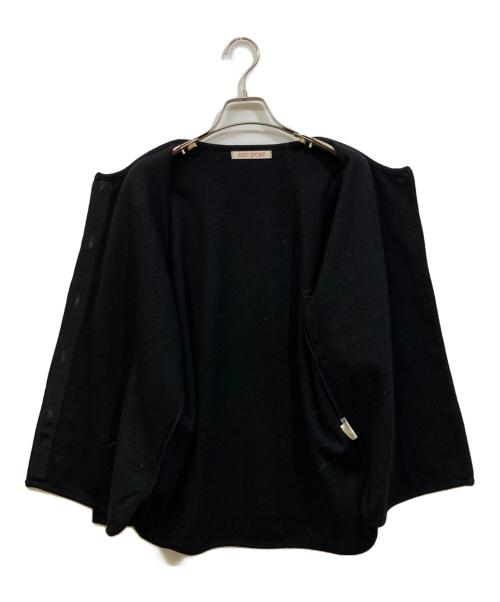 ISSEY SPORT（イッセイスポーツ）ISSEY SPORT (イッセイスポーツ) ノーカラーカーディガン ブラック サイズ:SIZE 9の古着・服飾アイテム