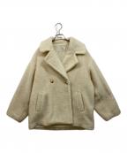 nano・universeナノ・ユニバース）の古着「ミドル丈 ボア Pコート」｜ベージュ