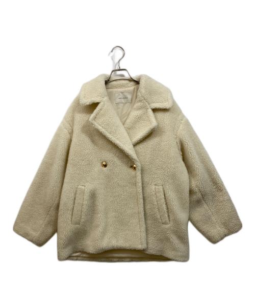 nano・universe（ナノ・ユニバース）nano・universe (ナノ・ユニバース) ミドル丈 ボア Pコート ベージュ サイズ:SIZE Freeの古着・服飾アイテム