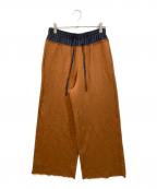 MM6 Maison Margielaエムエムシックスメゾンマルジェラ）の古着「スイッチングドロストパンツ」｜ブラウン