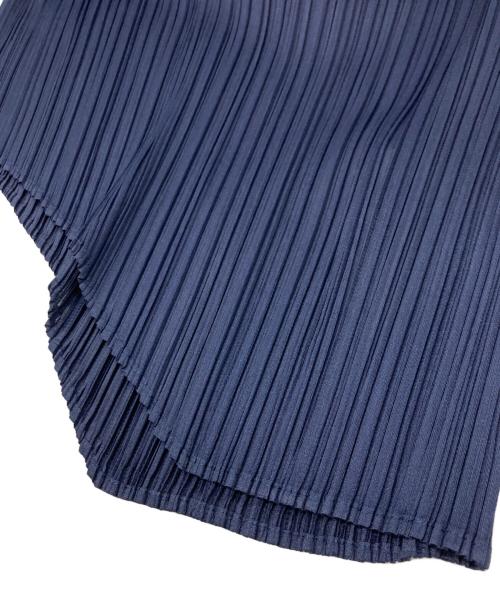 PLEATS PLEASE（プリーツプリーズ）PLEATS PLEASE (プリーツプリーズ) アシンメトリープリーツノースリーブカットソー ネイビー サイズ:34の古着・服飾アイテム