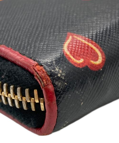 PRADA（プラダ）PRADA (プラダ) ハート柄長財布 ブラックの古着・服飾アイテム