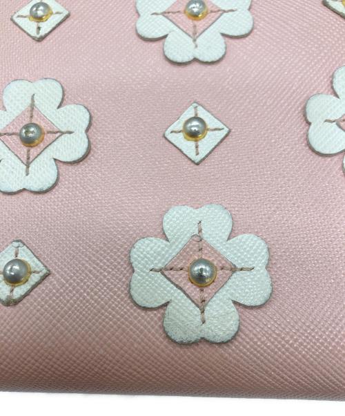 PRADA（プラダ）PRADA (プラダ) ラウンドジップ長財布 ピンクの古着・服飾アイテム