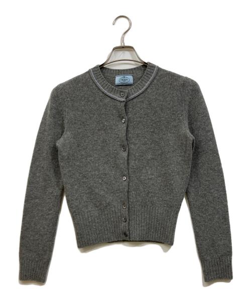 PRADA（プラダ）PRADA (プラダ) カシミヤ混ウールカーディガン ライトグレー サイズ:SIZE 38の古着・服飾アイテム