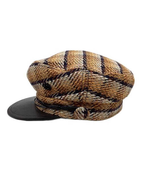 MAISON MICHEL（メゾンミッシェル）Maison Michel (メゾンミッシェル) ツイードキャスケット イエロー サイズ:SIZE Mの古着・服飾アイテム