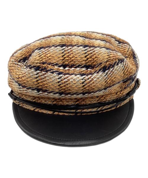 MAISON MICHEL（メゾンミッシェル）Maison Michel (メゾンミッシェル) ツイードキャスケット イエロー サイズ:SIZE Mの古着・服飾アイテム