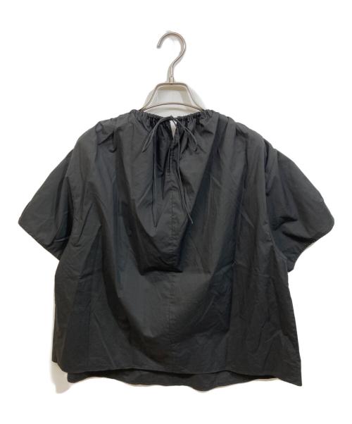 BALLSEY（ボールジィ）BALLSEY (ボールジィ) プロセスドコットン ギャザーブラウス ブラック サイズ:	SIZE 36の古着・服飾アイテム