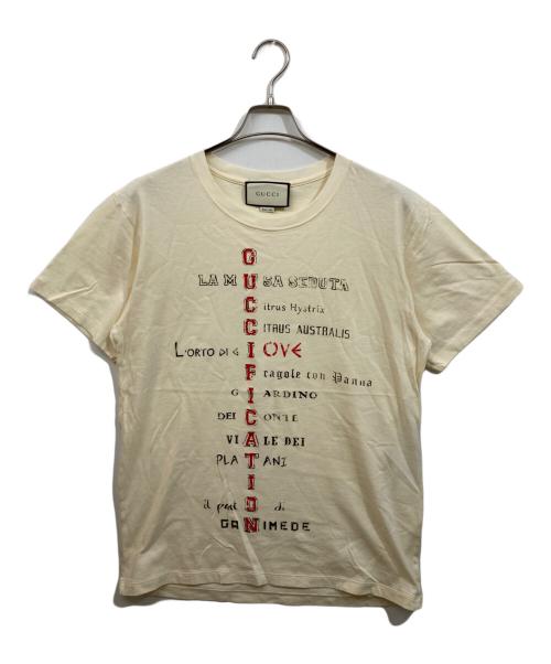GUCCI（グッチ）GUCCI (グッチ) Guccification Print Oversized T Shirt アイボリー サイズ:SIZE Mの古着・服飾アイテム
