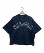 NAUTICAノーティカ）の古着「アーチロゴショートスリーブTシャツ」｜ネイビー