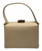 GUCCIグッチ）の古着「バンブーターンロックレザーハンドバッグ」｜ベージュ