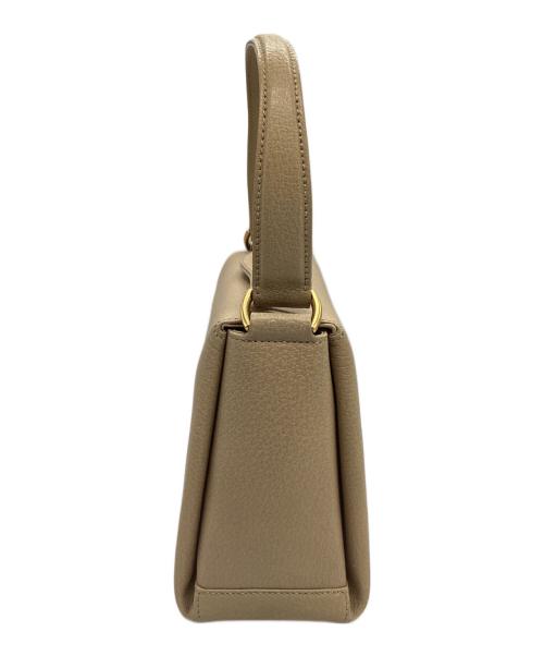 GUCCI（グッチ）GUCCI (グッチ) バンブーターンロックレザーハンドバッグ ベージュの古着・服飾アイテム
