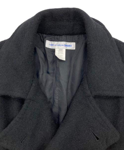 COMME des GARCONS SHIRT（コムデギャルソンシャツ）COMME des GARCONS SHIRT (コムデギャルソンシャツ) WOOL NYLON TWEED GARMENT MILLED P-COAT ブラック サイズ:Mの古着・服飾アイテム