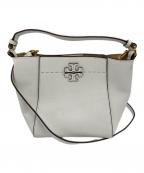 TORY BURCHトリーバーチ）の古着「マックグロースモールバケットバッグ」｜ホワイト