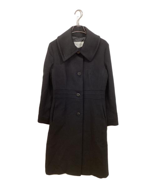 MaxMara（マックスマーラ）MaxMara (マックスマーラ) カシミヤ混ウールコート ブラック サイズ:40の古着・服飾アイテム