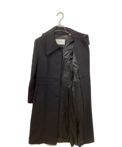 MaxMara（マックスマーラ）MaxMara (マックスマーラ) カシミヤ混ウールコート ブラック サイズ:40の古着・服飾アイテム