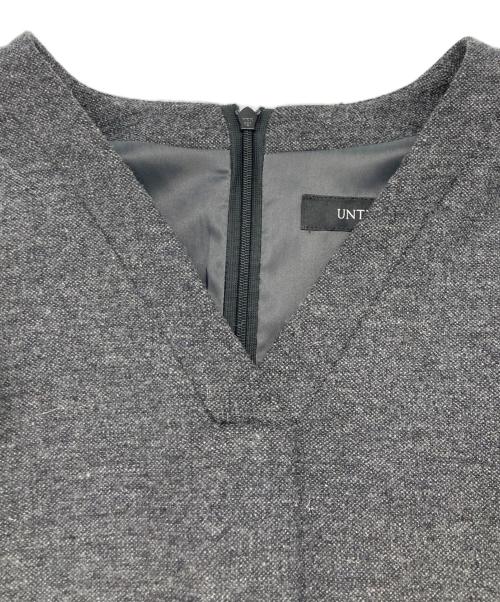 UNITED（ユナイテッド）UNITED (ユナイテッド) ツィード Vネック ワンピース グレー サイズ:SIZE 2の古着・服飾アイテム