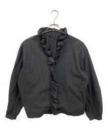 NOLLEY'S（ノーリーズ）の古着「オーガニックコットンボイル2WAYフリルシャツ」｜ブラック