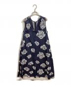 Ameriアメリ）の古着「FLOWER CUT JACQUARD DENIM DRESS」｜インディゴ