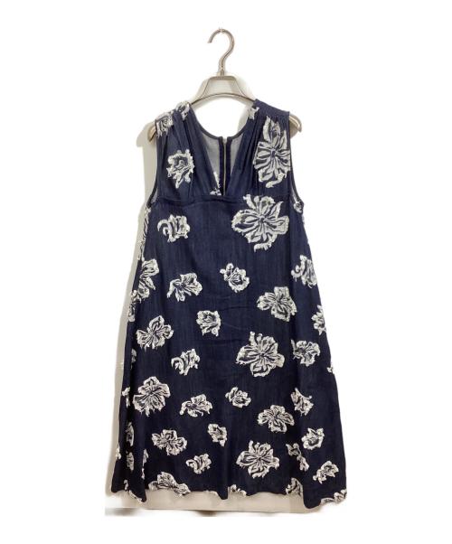 Ameri（アメリ）AMERI (アメリ) FLOWER CUT JACQUARD DENIM DRESS インディゴ サイズ:SIZE Mの古着・服飾アイテム