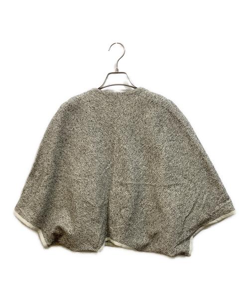 NEMIKA（ネミカ）NEMIKA (ネミカ) ビジューボタン付き ツイードポンチョ グレー サイズ:SIZE 1の古着・服飾アイテム