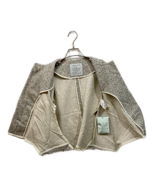 NEMIKA（ネミカ）NEMIKA (ネミカ) ビジューボタン付き ツイードポンチョ グレー サイズ:SIZE 1の古着・服飾アイテム