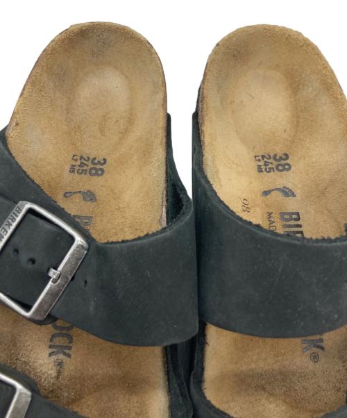 BIRKENSTOCK（ビルケンシュトック）BIRKENSTOCK (ビルケンシュトック) アリゾナ オイルドナチュラルレザーサンダル ブラック サイズ:	SIZE 38の古着・服飾アイテム