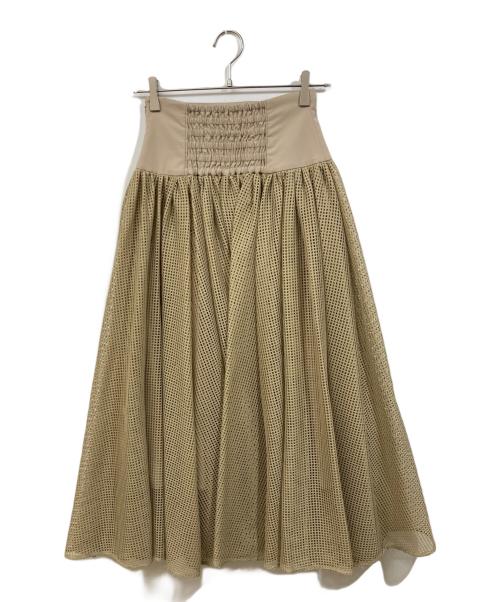 anuans（アニュアンス）anuans (アニュアンス) メッシュレースドッキングボリュームスカート ベージュ サイズ:	SIZE Sの古着・服飾アイテム