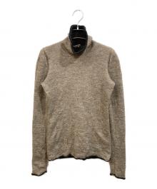 HERMES（エルメス）の古着「Hロゴカシミヤ混モヘヤニット」｜ベージュ