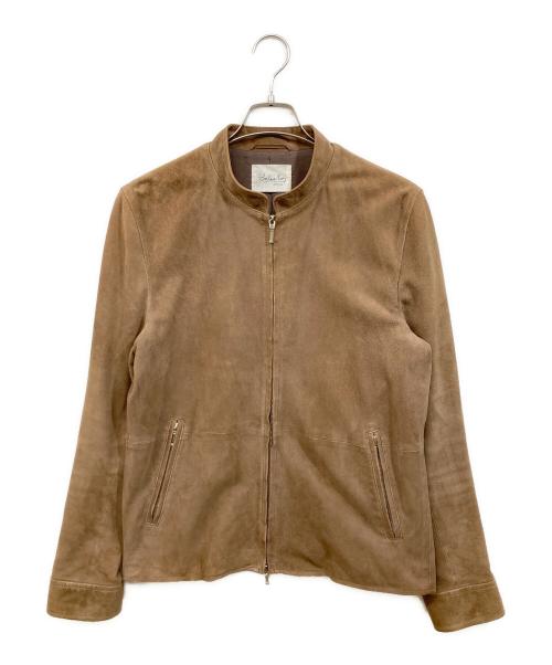 EDIFICE（エディフィス）EDIFICE (エディフィス) ヤギ革シングルライダースジャケット ベージュ サイズ:48の古着・服飾アイテム