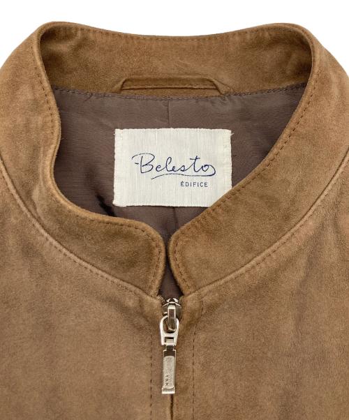 EDIFICE（エディフィス）EDIFICE (エディフィス) ヤギ革シングルライダースジャケット ベージュ サイズ:48の古着・服飾アイテム