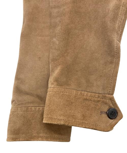 EDIFICE（エディフィス）EDIFICE (エディフィス) ヤギ革シングルライダースジャケット ベージュ サイズ:48の古着・服飾アイテム