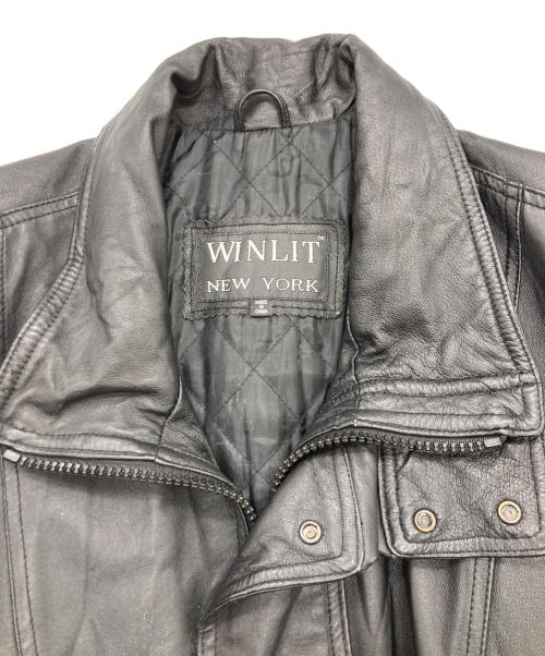WINLIT NEWYORK（ウィンリット・ニューヨーク）WINLIT NEWYORK (ウィンリット・ニューヨーク) レザージャケット ブラック サイズ:SIZE XLの古着・服飾アイテム